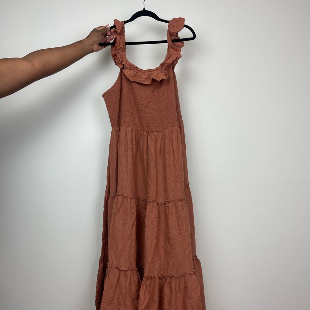 Brown Tiered Maxi Dress